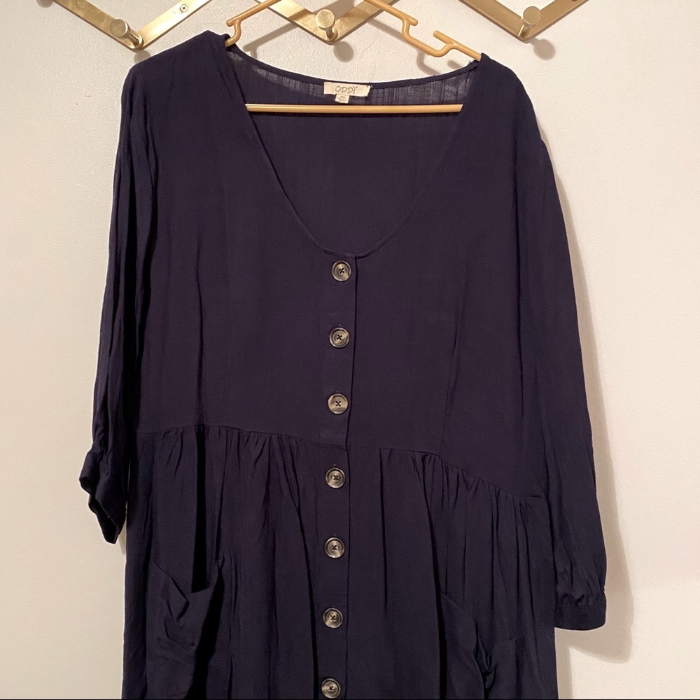 Plus Size Button Down Midi Dress